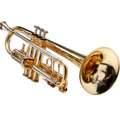 Obraz premium A Gleaming Gold Trumpet: A Musical Instrument of Elegance and Precision