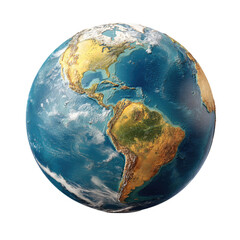 Fototapeta premium Stunning 3D Render of Planet Earth Highlighting the Americas and Surrounding Oceans