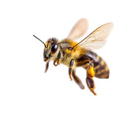 Magnificent Honeybee in Flight: A Close-Up of Nature's Tiny Pollinator
