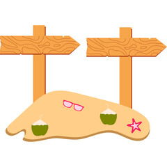 Summer Beach Sign Illustration