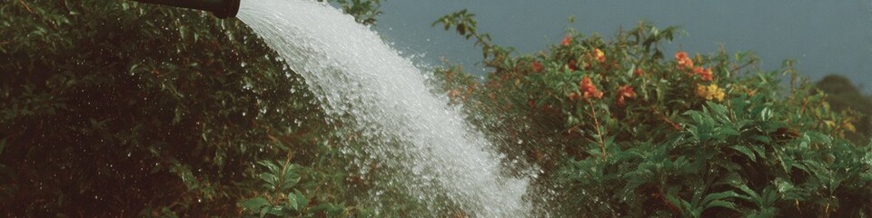 Modern Rainwater Harvesting System with Vigorous Flow into Large Eco-Friendly Tank for Sustainable Gardening Premium Lifestyle Content for Green Marketing Campaigns