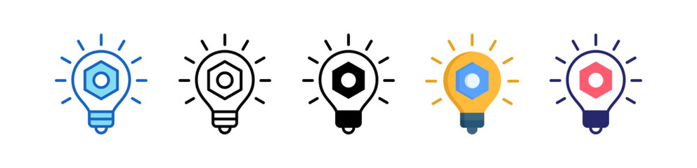 Idea Multiple Style Icon Set Collection.  