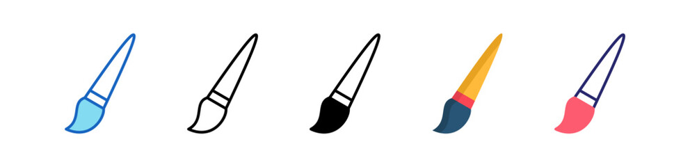 Brush Multiple Style Icon Set Collection.  