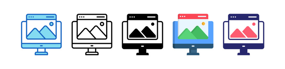 Images Multiple Style Icon Set Collection.  