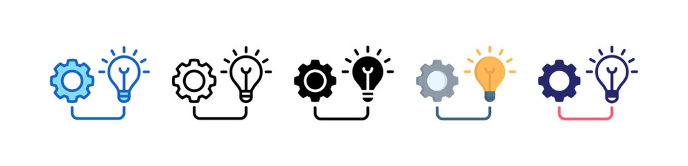Light Bulb Multiple Style Icon Set Collection.  