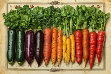Bunch of carrots surrounded by colorful vegetables.