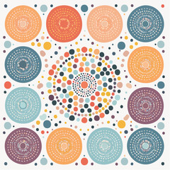Fototapeta premium collection of circles and dots, forming abstract patterns