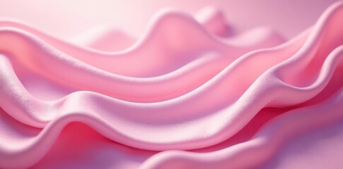 Fototapeta premium Soft pink silk waves, ethereal glow, dreamy folds , art, wallpaper, smooth