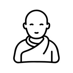 Obraz premium Monk line icon symbolizing spirituality and meditation
