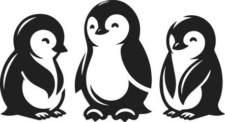Fototapeta premium penguins on a white background vector illustration