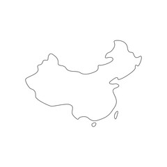 China country map for travel and design presentation.  Simple outline drawing china map. China map