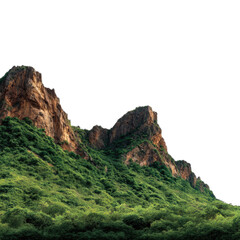 Majestic Mountain Landscape: Verdant Slopes and Rugged Peaks at Dawn