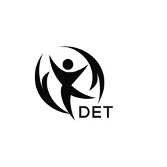 Classic Shield Logo with Stars and DET Letters – Premium Badge or Security Brand Identity. DET Letter Logo.
