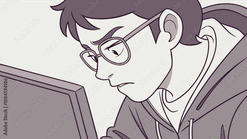 Poster frustrated coder at pc