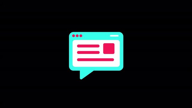Animated Blog Icon &ndash; Web Article & Content Marketing Visual in tiktok color. for blogging, SEO content writing, digital marketing, web articles, newsletters, and social media visual