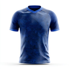 Blue casual cotton t-shirt, isolated on white, a versatile blank template for men's and women's fashion wear