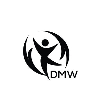 Classic Shield Logo with Stars and DMW Letters &ndash; Premium Badge or Security Brand Identity. DMW Letter Logo.
