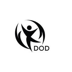 Classic Shield Logo with Stars and DOD Letters – Premium Badge or Security Brand Identity. DOD Letter Logo.
