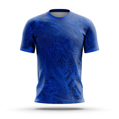 Blue casual cotton t-shirt, isolated on white, a versatile blank template for men's and women's fashion wear
