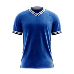 Blue casual cotton t-shirt, isolated on white, a versatile blank template for men's and women's fashion wear
