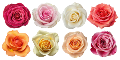 Beautiful roses in various colors showcase elegance of nature flower, each bloom radiating charm and grace