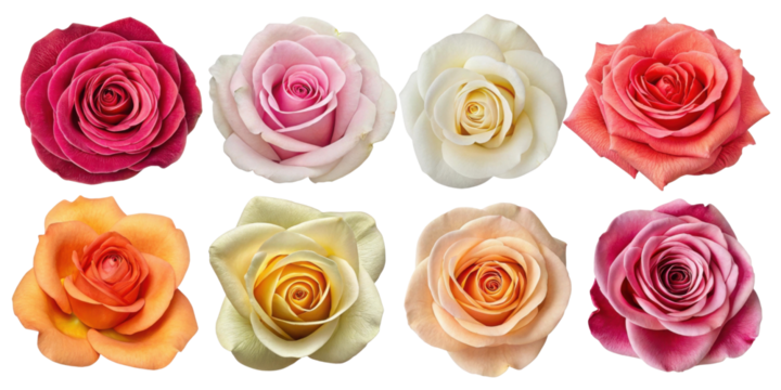 Beautiful roses in various colors showcase elegance of nature flower, each bloom radiating charm and grace
