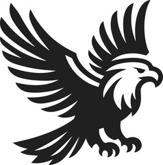 Fototapeta premium Fierce Eagle Wings Spread - Bold Black Logo