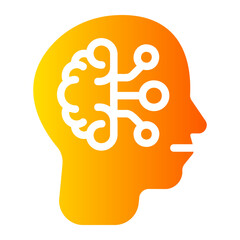 smart brain Gradient icon