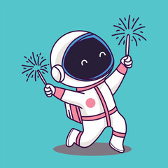Cartoon  of a astronaut illustration icon