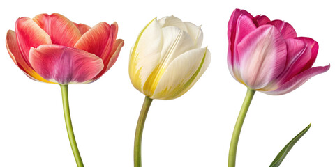 Obraz premium Beautiful tulips in vibrant colors showcase elegance of flowers in stunning display of nature artistry