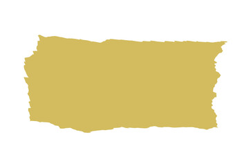 Torn paper effect in yellow on transparent background. Ripped edge rectangle for scrapbook designs, notes, or overlay accents