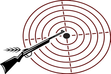 Rifle aiming at a shooting target