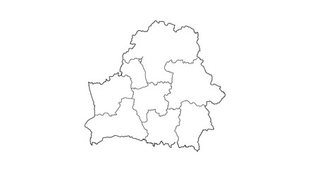 Obraz premium Detailed Vector Map of Belarus Outlining Regions for Geographical Studies and Travel Planning