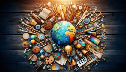 Using various art forms like painting sculpture and music to con