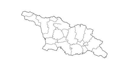 Obraz premium Minimalist Outline of Georgia Map Showing Regional Borders for Cartography