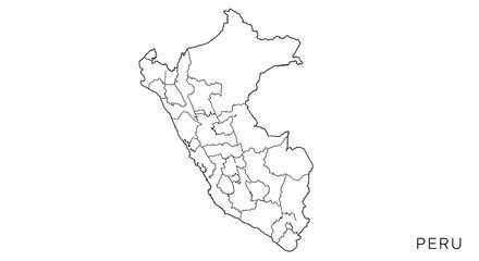 Obraz premium Peru Political Map Outline A Detailed Vector Illustration for Geographic and Educational Resources