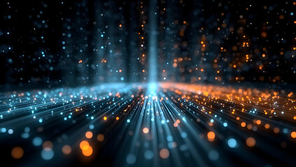 A stunning abstract composition of colorful light beams creating a mesmerizing visual experience, perfect for technology, innovation, and digital themes.