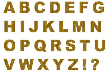 アルファベット 1 大文字 ストライプの古紙のテクスチャー