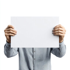 3D rendering of hands holding a signboard, isolated on a white background