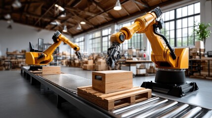 Fototapeta premium Automated warehouse production line