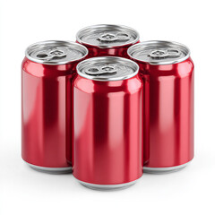 A 3D rendering of an isolated aluminum soda can, a blank metal container for an energy drink or beer, against a white background