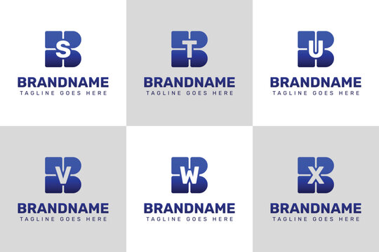 Letters BS BT BU BV BW BX Technology Logo Set, symbolizing innovation, progress, and smart solutions