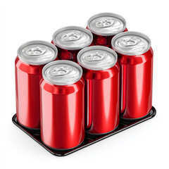 A 3D rendering of an isolated aluminum soda can, a blank metal container for an energy drink or beer, against a white background
