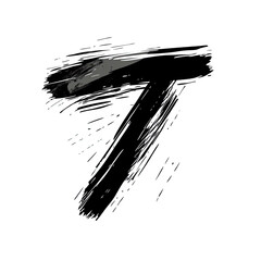 A hand-drawn, simple line art style signature of the number "7", in black ink on a white background, with brush strokes and thin lines.