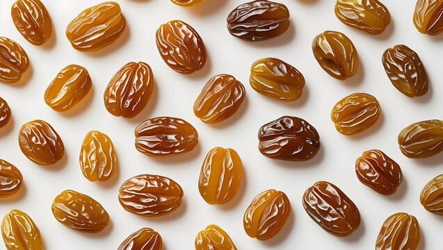 Golden raisins isolated on transparent background  