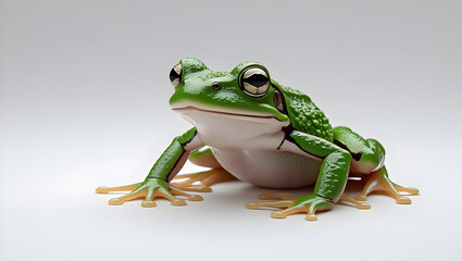 Obraz premium Flat frog isolated on transparent background 