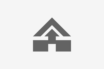 Simple home bold and arrow logo