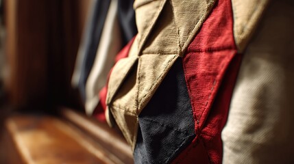 Closeup patchwork fabric textile