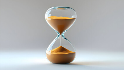 Realistic hourglass isolated on transparent background  