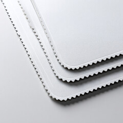 Three White Scalloped Edge Paper Cards scallop edge